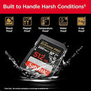 SanDisk Extreme PRO 512GB SDXC memory card 200MB/s SDSDXXD-512G-GN4IN retail package