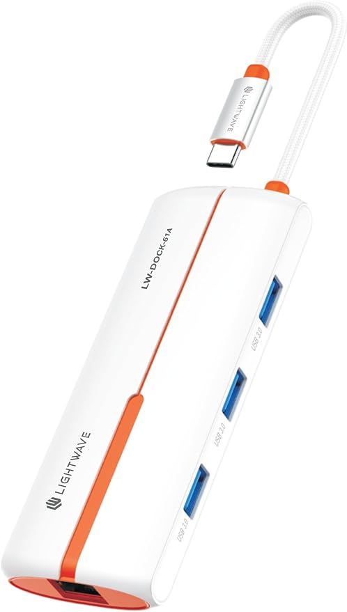 Lightwave LW-DOCK-61A USB-C 6-in-1 Multi-Function Docking Station.