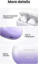 USAMS (USAMS-XD19) Dual-mic -TWS Noise Cancelling Earbuds