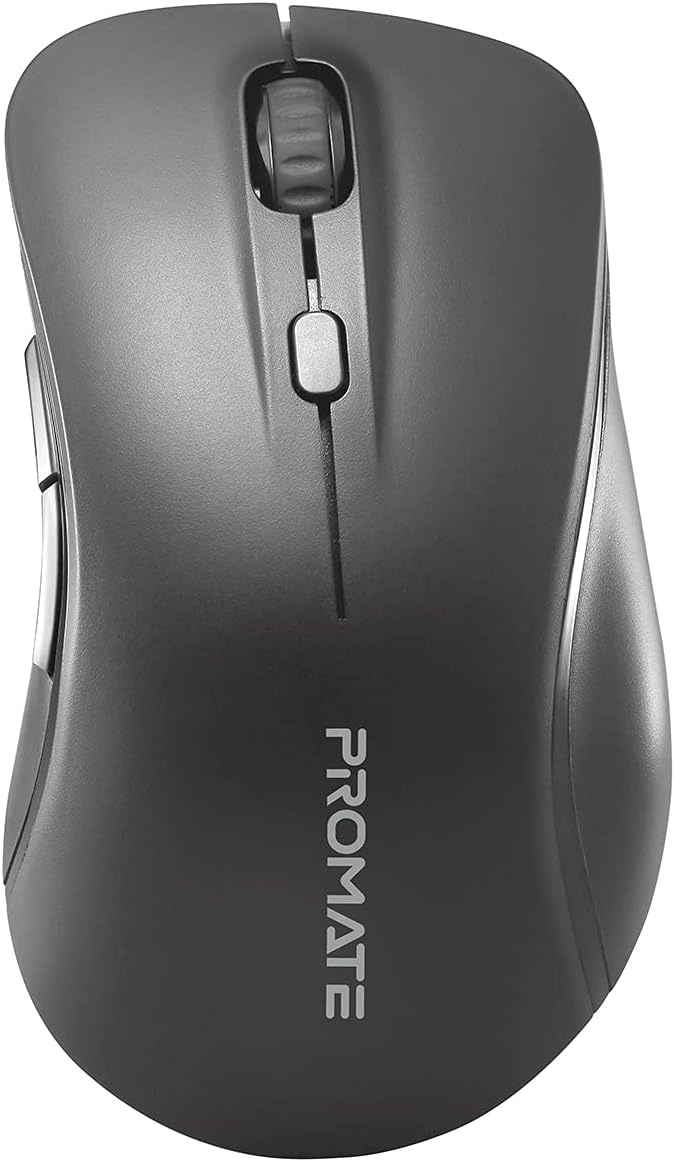 Promate Lightweight Wireless Ergonomic Keyboard & Mouse Combo (PROCOMBO-7) - Ergonomic 5-Button Sculpted Mouse