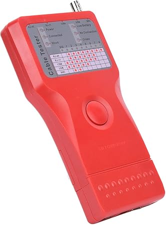 5-in-1 Multi Functional Cable Tester for on Off Status, Short Circuit, Open Circuit (RJ45 + RJ11 + USB + 1394 + BNC)