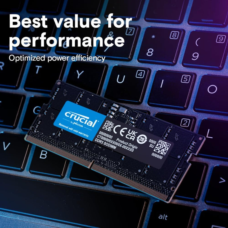 Crucial 16GB DDR5-4800MHz SODIMM Laptop RAM – CT16G48C40S5 High-Speed Memory Module