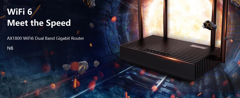 Netis NBW1800AX WiFi 6 Mesh Router - AX1800 Dual Band, 5-Port Gigabit
