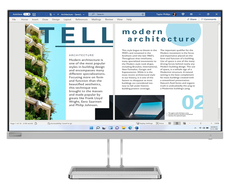 Lenovo L27i-40 FHD 27-Inch Computer Monitor - Connectivity: 1 VGA, 2 HDMI 1.4 (67ABKAC4AE)