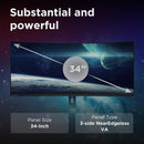 Lenovo Legion R34w-30 34” Curved Gaming Monitor 67C7GACBAE – 3440x1440 WQHD, 165Hz, 1ms, HDMI & DisplayPort for PC & Console Gaming