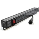 6-Way C13 PDU Aluminium Power Distribution Unit 6WAY-C13-PDU-ALUMINUM
