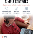 Plantronics Poly Blackwire 5220 Stereo USB-A Wired Headset Bulk Headphones (80R97A6)