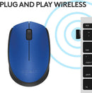 Logitech M171 Wireless Mouse - Blue - 910-004640 – 2.4GHz USB Nano Receiver, 12-Month Battery Life, Ambidextrous Design for Laptop & Desktop