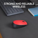 Logitech M171 Wireless Mouse Red (910-004641) – 2.4GHz USB Nano Receiver, 12-Month Battery Life, 1000 DPI Optical Tracking for Laptop & Desktop