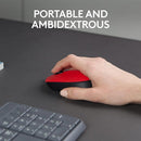 Logitech M171 Wireless Mouse Red (910-004641) – 2.4GHz USB Nano Receiver, 12-Month Battery Life, 1000 DPI Optical Tracking for Laptop & Desktop