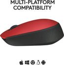 Logitech M171 Wireless Mouse Red (910-004641) – 2.4GHz USB Nano Receiver, 12-Month Battery Life, 1000 DPI Optical Tracking for Laptop & Desktop