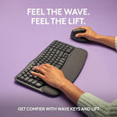 Logitech, Wave Keys and Lift Combo, Wireless & Bluetooth Keyboard and Mouse, Graphite, 920-013635 – Ergonomic Long-Range Typing & Precise Control for Home & Office