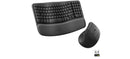 Logitech, Wave Keys and Lift Combo, Wireless & Bluetooth Keyboard and Mouse, Graphite, 920-013635 – Ergonomic Long-Range Typing & Precise Control for Home & Office