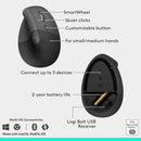 Logitech, Wave Keys and Lift Combo, Wireless & Bluetooth Keyboard and Mouse, Graphite, 920-013635 – Ergonomic Long-Range Typing & Precise Control for Home & Office