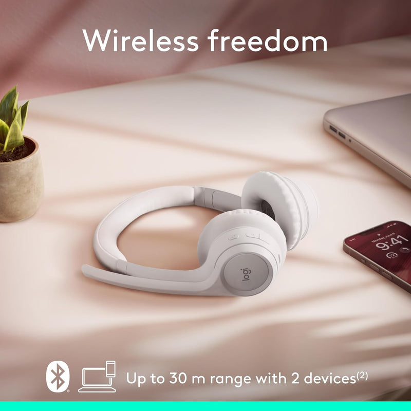 Logitech Zone 300 Wireless Bluetooth Over Ear Headset with Noise-Cancelling Microphone (981-001407)