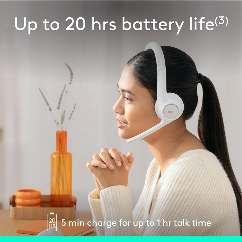 Logitech Zone 300 Wireless Bluetooth Over Ear Headset with Noise-Cancelling Microphone (981-001407)