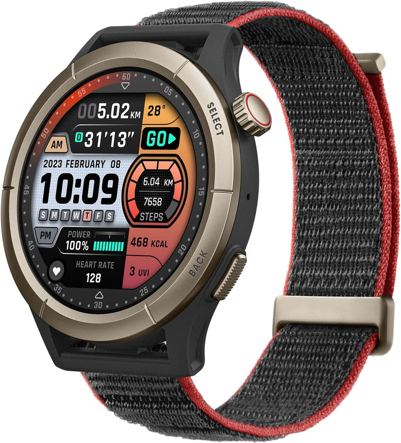 Amazfit A2292 Cheetah Pro 47mm Running Sports Smart Watch with Dual-Band GPS, Route navigation, Offline Maps, Training Template, 1.45'' AMOLED Display, 14-Day Battery Life, Heart Rate & Sleep Monitoring