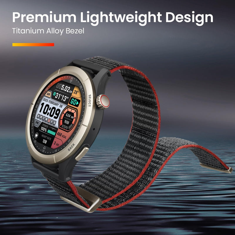 Amazfit A2292 Cheetah Pro 47mm Running Sports Smart Watch with Dual-Band GPS, Route navigation, Offline Maps, Training Template, 1.45'' AMOLED Display, 14-Day Battery Life, Heart Rate & Sleep Monitoring