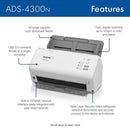 Brother ADS-4300N Professional Desktop Scanner with Fast Scan Speeds, Duplex, and Networking