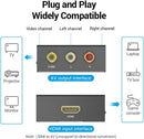Vention AEEB0 HDMI to RCA Converter - 1080P HD, Widely Compatible, Audio and Video Transmit Synchronically, Metal Type