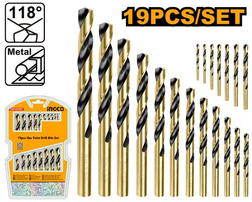 INGCO AKDB9190 19Pcs HSS Twist Drill bits Set