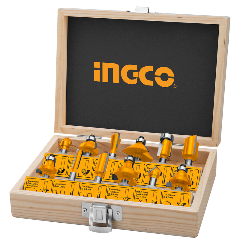 Ingco AKRT1211 12 Pcs Router Bits Set (8mm)