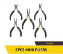 Uyustools ALJ502 5-Piece Mini Pliers Set – Precision Micro Hand Tools for Jewelry, Electronics, Crafts & Small Repairs