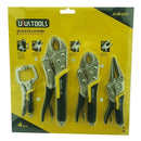 Uyustools ALM4SU 4 Pcs Locking Pliers Set – Heavy Duty, Multi-Purpose, Durable Grip Tools for DIY, Automotive & Workshop Use