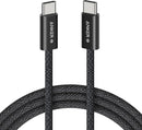 Anker Zolo 240W USB-C cable connected to a laptop and fast charger o