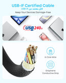 Anker Zolo 240W USB-C to USB-C charging cable close up