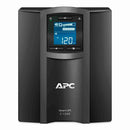 Active graphic LCD display on APC Smart-UPS C 1500VA showing voltage status