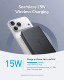 Anker MagGo A1664H11 Power Bank 10000mAh Slim- Portable magnetic wireless charging power bank for fast, on-the-go device power backup and convenience
