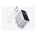 Anker B121BK41 100W 3-Port Smart Display with USB-C Cable Silver - High-speed multi-device charging with real-time power monitoring and efficient smart charging control