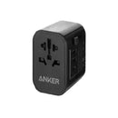Anker Nano 65W travel charger showing USB-C ports and AC pass-through socket