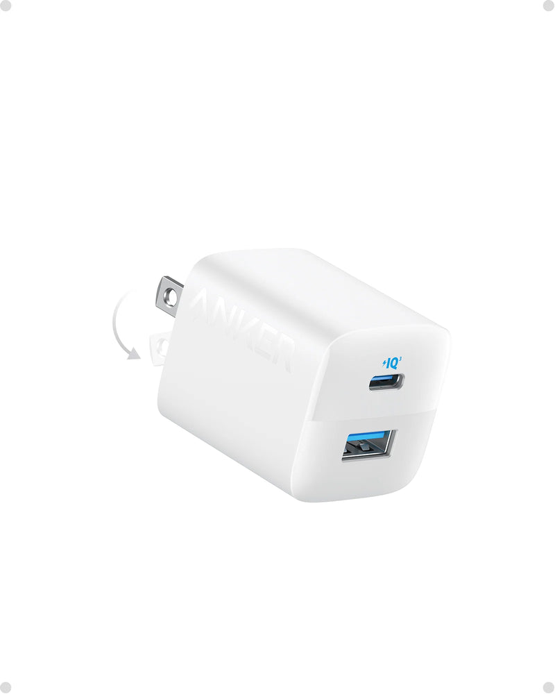Anker 323 Dual Port Compact Charger 33W (A2331K11)-20W USB-C+ 12W USB-A