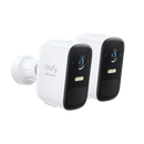 Two white and black Ufy Security wireless outdoor cameras 