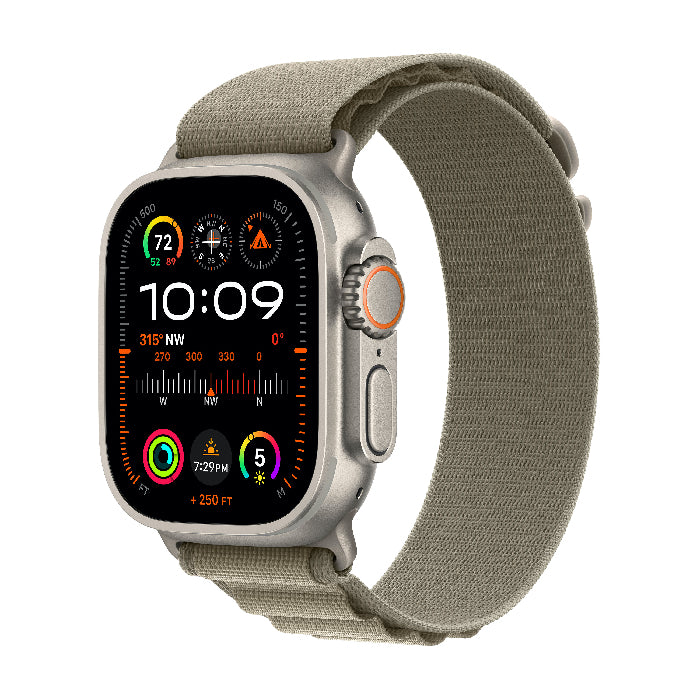 Apple MREX3B/A Ultra 2 GPS + Titanium Case with Olive Alpine Loop Smartwatch