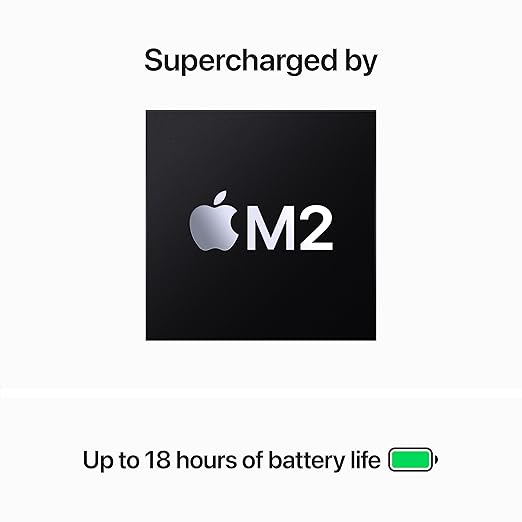 Apple MacBook Air M2 MQKP3LL/A chip 8 core CPU 10 core GPU, 8GB RAM, 256GB SSD, 15..3" Inch