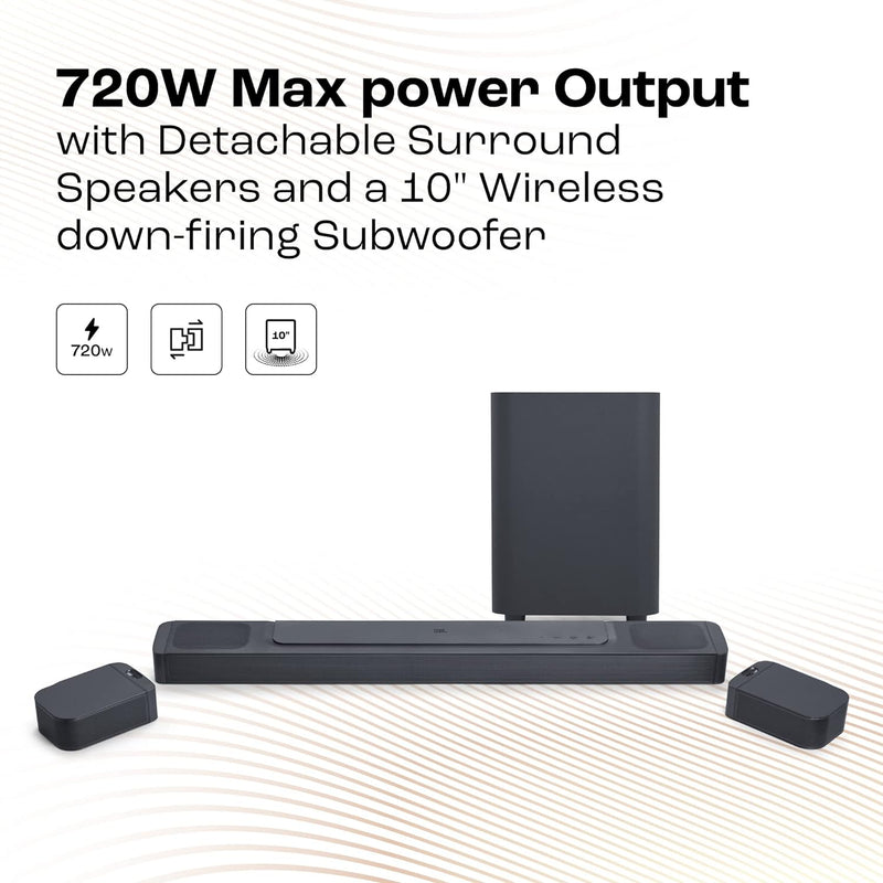 JBL Bar 800 5.1.2-Channel soundbar with Detachable Surround Speakers and Wireless Subwoofer