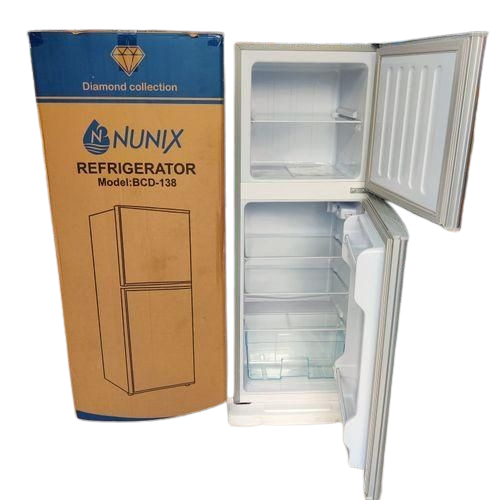 Nunix BCD-138 138L Double Door Fridge-Energy-Efficient Refrigerator with Fast Cooling, Low Power Consumption & Sleek Compact Design
