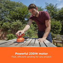Black + Decker BEW210-GB 230W 125mm Orbital Sander – Powerful Finishing Tool for Wood, Paint & DIY Projects