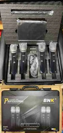 BNK BK240 4 professional wireless microphones 4 Channel UHF- Provides clear and reliable audio transmission for events, performances, meetings, and professional sound applications