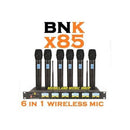 BNK X85 6-in-1 Wireless Microphones- A versatile audio solution that ensures clear sound capture and reliable wireless performance for events, recordings, and presentations