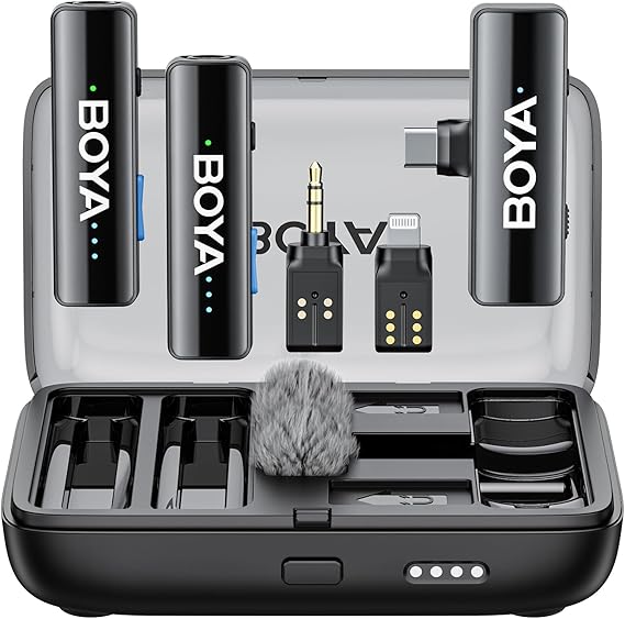 BOYA BOYALINK 2 Wireless Lavalier Microphone for iPhone Camera Android, 48 KHz 24 Bit