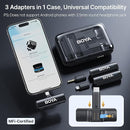 BOYA BOYALINK 2 Wireless Lavalier Microphone for iPhone Camera Android, 48 KHz 24 Bit