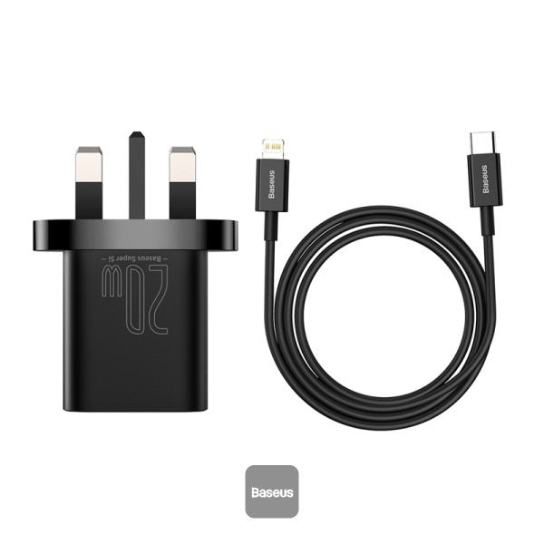 Baseus TZCCSUP-K01 fast wall charger 20W Super Si 1C USB Type C UK + USB Type C 