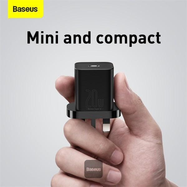 Baseus TZCCSUP-K01 fast wall charger 20W Super Si 1C USB Type C UK + USB Type C 