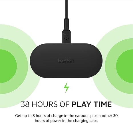 Belkin AUC005BTBK Soundform Play True Wireless Earbuds, Wireless Earphones