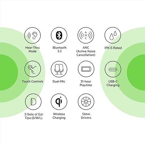 Belkin AUC006BTWH Soundform Flow Noise Cancelling Earbuds