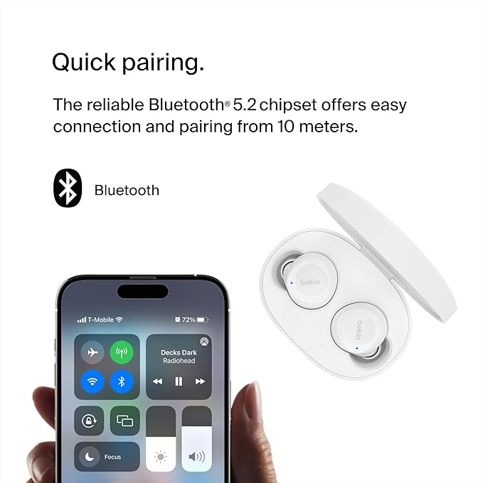 Belkin AUC009btWH SoundForm Bolt True Wireless Earbuds, Wireless earphones 